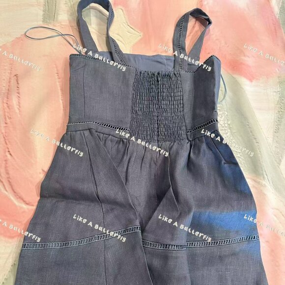 Reformation Everett Linen Dress - Cornflower - Picture 10 of 11